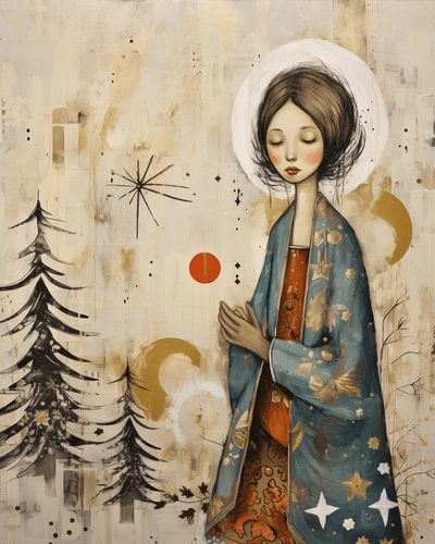 Porträt in Weihnachtsstimmung, Illustration