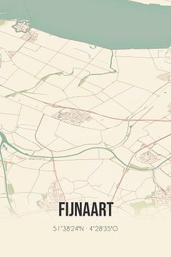 Vintage map of Fijnaart (North Brabant) by Rezona