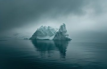 Noordpool gemaakt van ijs van fernlichtsicht