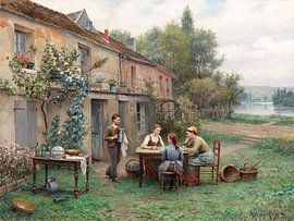 Coffee in the garden by Daniel Ridgway Knight