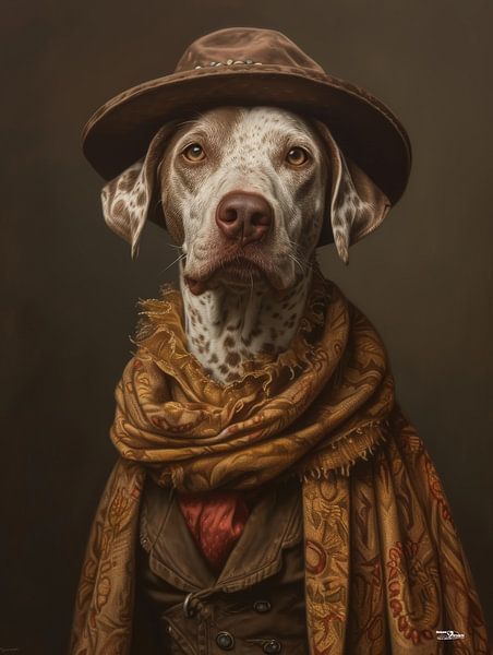 Hund in viktorianischem Kleid von Gelissen Artworks