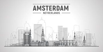 Amsterdam Skyline Outline