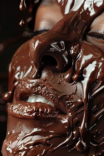portret vrouw met chocolade