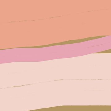Moderne abstracte minimalistische kunst licht terracotta, roze en beige van Dina Dankers