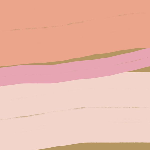 Modern Abstract Minimalist art light terracotta, pink and beige by Dina Dankers