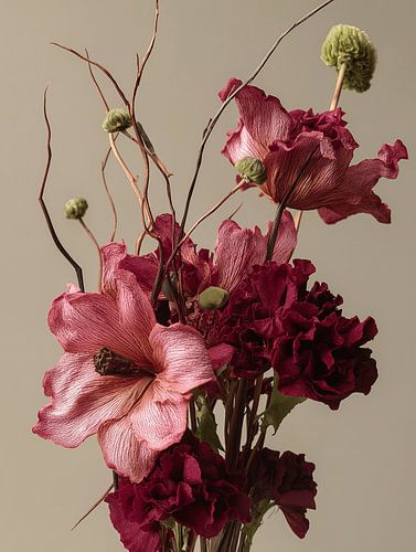 Flowers pink and red