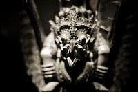Dragon head sepia carving indonesia