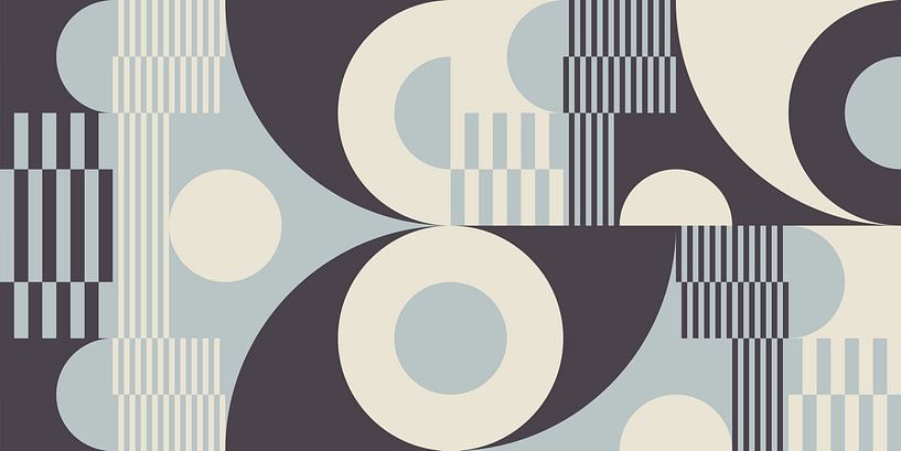 Retro-Geometrie: Serene Kreise und Streifen Nr. 6 von Dina Dankers