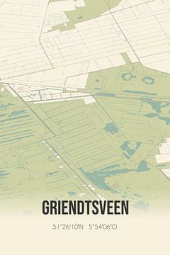 Vintage landkaart van Griendtsveen (Limburg) van MijnStadsPoster