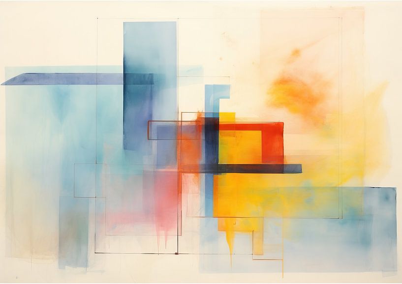 Kleur 438967 van Abstract Schilderij