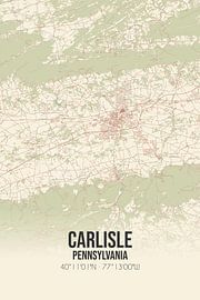 Alte Karte von Carlisle (Pennsylvania), USA. von Ortsdrucke