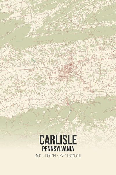 Vintage map of Carlisle (Pennsylvania), USA. by Prints of Place