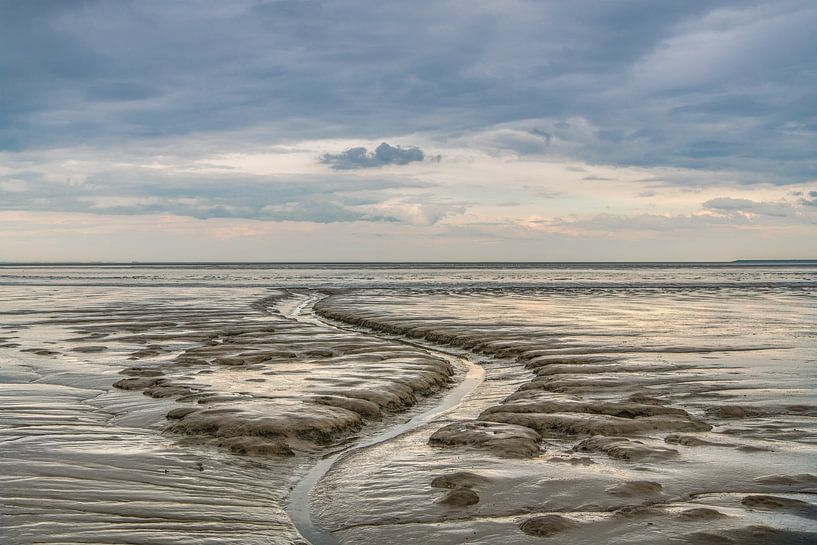 The mudflats near PaesensModdergat at low tide/eb by Harrie Muis