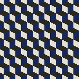 Motif géométrique abstrait moderne dans le style rétro no. 5 sur Dina Dankers