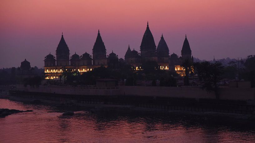 View of Orchha's Royal Chhatris after sunset (India) by Rini Kools