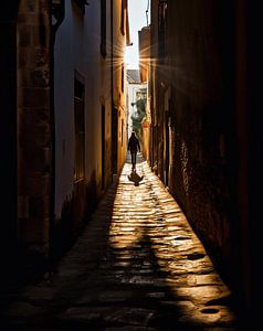 In schmaler Gasse unterwegs