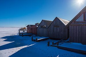 Bootshäuser am Bodden bei Ahrenshoop auf dem Fischland-Darß im