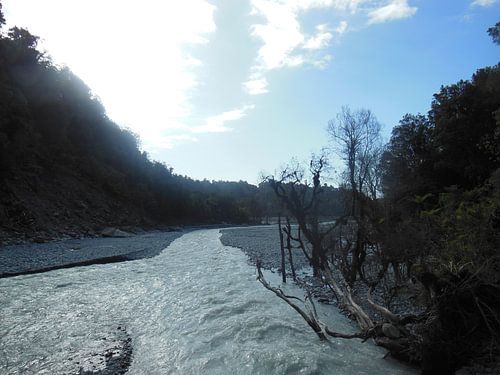 rivier met modderbanken