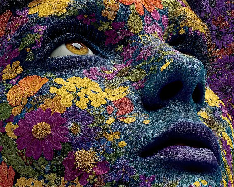 kunst vrouw met bloemen van Egon Zitter