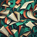 Whimsical book & letter pattern by Vythryd Arts thumbnail