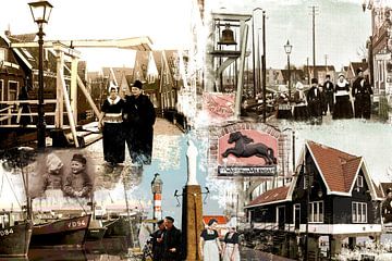 Collage Volendam oud en nieuw van Dutch Art