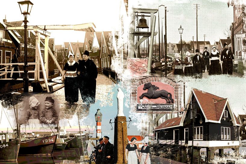 Collage Volendam oud en nieuw by Dutch Art