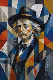 Componist en pianist Edvard Grieg schilderij. van Johannes