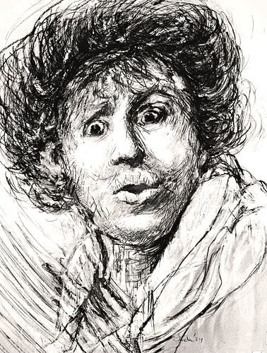 Étonné !!! Dessiné à la main. Inspiré par Rembrandt.