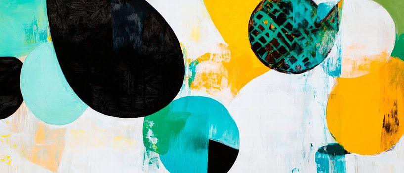 Abstract shapes in a blaze of colour by Poster Art Shop