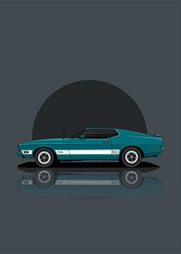 Art 1973 Ford Mustang Tosca by D.Crativeart