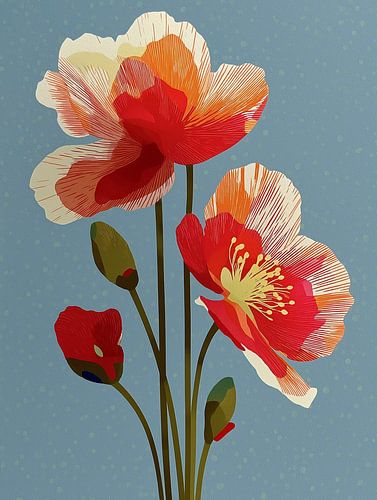 Poppy in block print