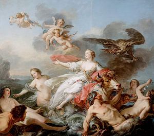 De ontvoering van Europa - Jean-Baptiste Marie Pierrem - 1750 van Atelier Liesjes