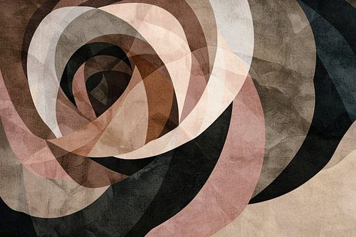 Sepia tinten en abstracte vormen kunst