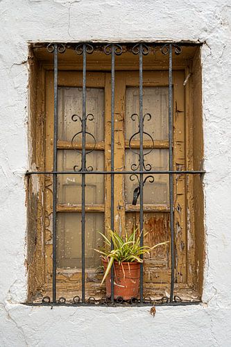 Ancienne fenêtre espagnole à barreaux