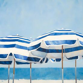 Parasols de plage bleus sur IamHome Studio