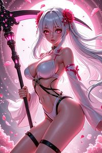 SOLYVAE – Fille anime combattante sexy avec sa grande faux