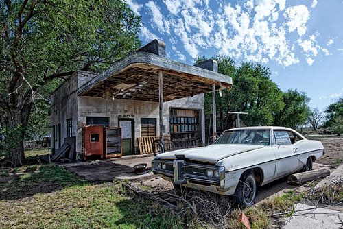 old Pontiac on Route 66, U.S.A. by Tilly Meijer