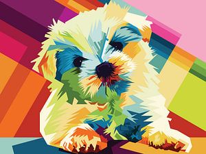 Dog in Pop Art WPAP von SW Artwork