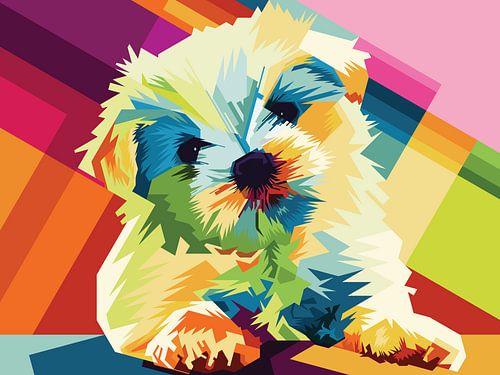Dog in Pop Art WPAP by SW Artwork