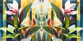 Modern floral design art collage