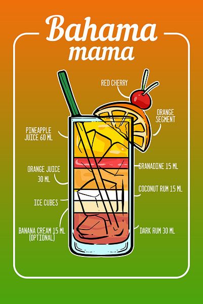 Bahama Mama Cocktail van ColorDreamer