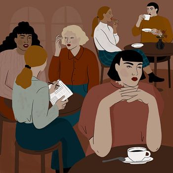 Gespräche im Café