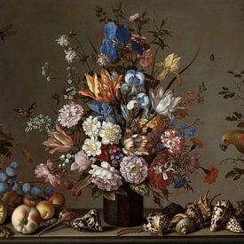 Nature morte avec panier de fruits, vase avec fleurs et coquillages, Balthasar van der Ast (vu chez 