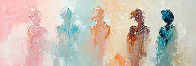 Abstracte mensen in kleur van Kunst Kriebels