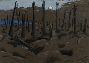 Paul Nash, Sonnenaufgang Inverness Copse - 1918 von Atelier Liesjes