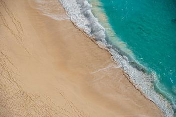 White sandy beach with turquoise water