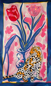 Tulipes et léopard en fleurs n° 1