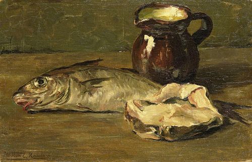 Still life with cod, Willem Roelofs