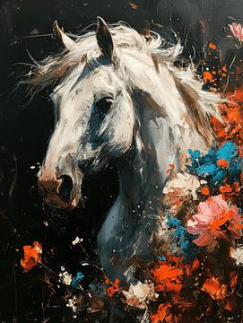 Lost in Bloom - The Wild White Stallion by Eva Lee