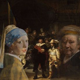 Das Mädchen mit dem Perlenohrring trifft Rembrandt von Eigenwijze Fotografie
